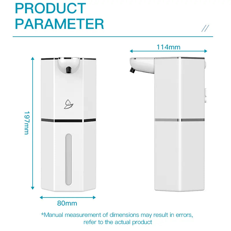 Automatic Foaming Soap Dispenser, USB Rechargeable, 4 Levels, Waterproof, Wall-Mount, 12oz