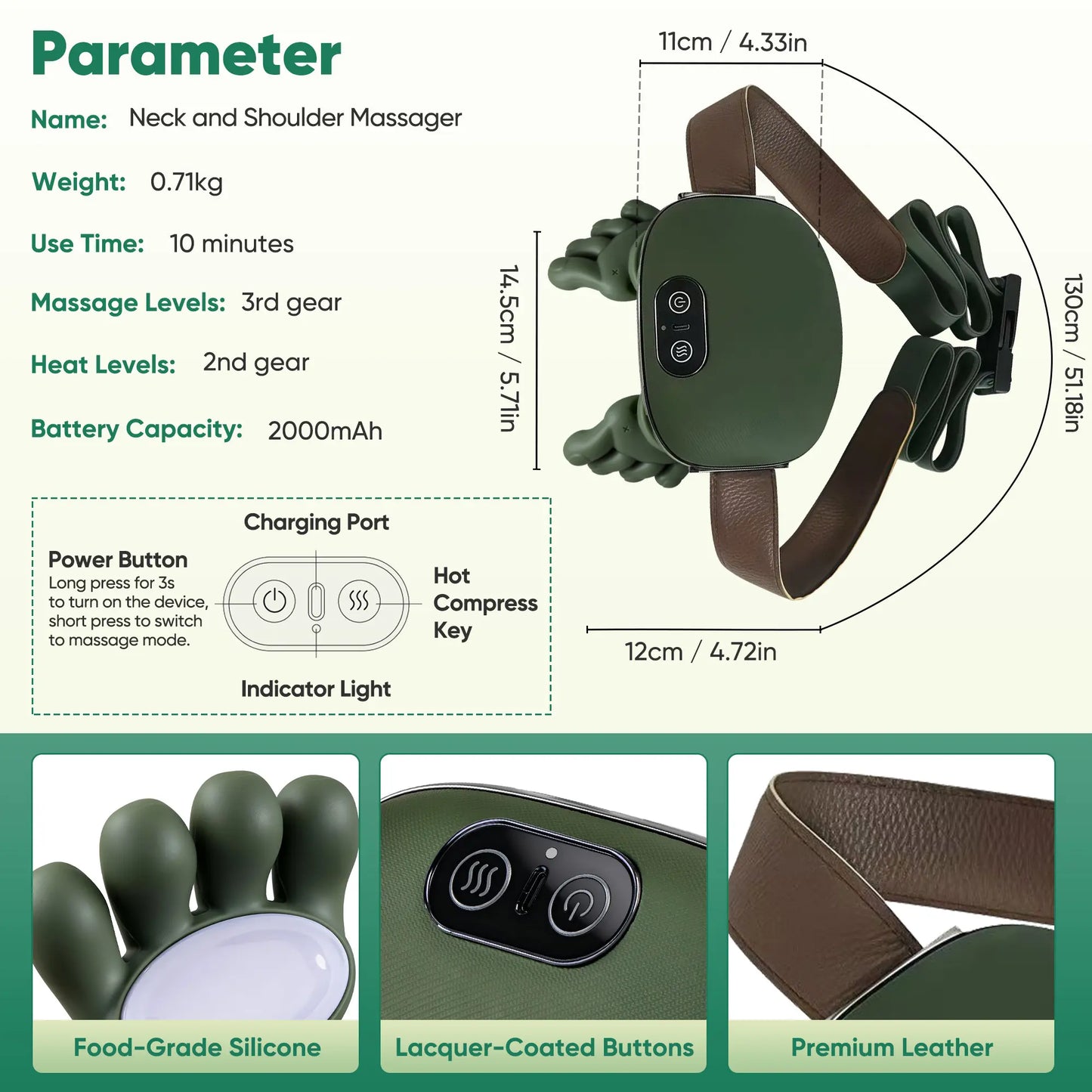 Electric 3D Kneading Neck & Shoulder Massager, Heat, Wireless, Portable, Deep Tissue Pain Relief (2026 Upgrade)