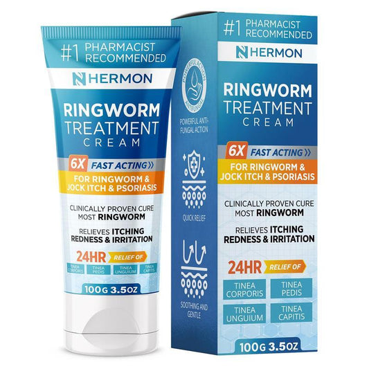 Hermon Antifungal Cream, Ringworm & Itch Relief, Jock Itch, Eczema, Athlete’s Foot, 100ml