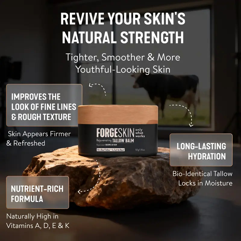 Tallow Anti-Aging Face Balm for Men – Hydrating & Firming Moisturizer for Dry Skin